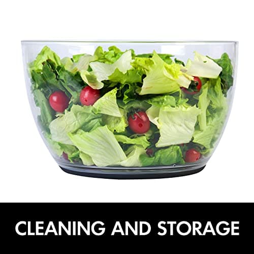Smile mom Salad Spinner Large Lettuce Spinner Kitchen Gadgets, Large Salad Spinner Vegetable Washer, High Efficiency for Kitchen Washing & Drying Leafy Vegetables, One-Handed Easy Press 6.3 Qt White 6