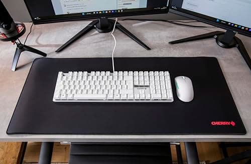 Cherry KC 200 MX, Wired Mechanical Office Keyboard, Modern Design with Elegant Aluminum Surface, USB-A Connection, MX2A Brown Switches, White/Silver 8