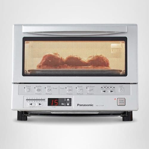 Panasonic FlashXpress Toaster Oven Countertop, 4-Slice Small Toaster Oven Compact Size with Double Infrared Heating, 6 Auto Cook Options and Precise Temperature Control, 1300W - NB-G110P (Silver) 10