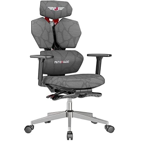 PatioMage Ergonomic Gaming Chair with Footrest Big and Tall Game Chair Reclining Gamer Chair with Adjustable Lumbar Support & 3D Armrests High Back Gaming Chairs for Adults 10