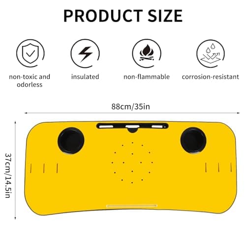 Universal Treadmill Desk Attachment Laptop Holder Ergonomic Platform Tray with Cup Tablet Holder Cooling Holes Provide Good Ventilation, Laptop Stand for Treadmill (Yellow) 2