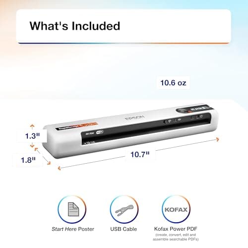 Epson RapidReceipt RR-70W Wireless Mobile Tax Receipt and Color Document Scanner with Complimentary Data Management Software for PC and Mac 8