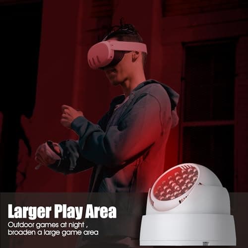 Orzero Ir Illuminator Infrared Light Compatible for Quest 3, Quest, Quest 2, PSVR2, Enhance Hand Tracking Immersive No-Light Disturbance Increase Tracking Sensitivity with Power Adapter - White 6