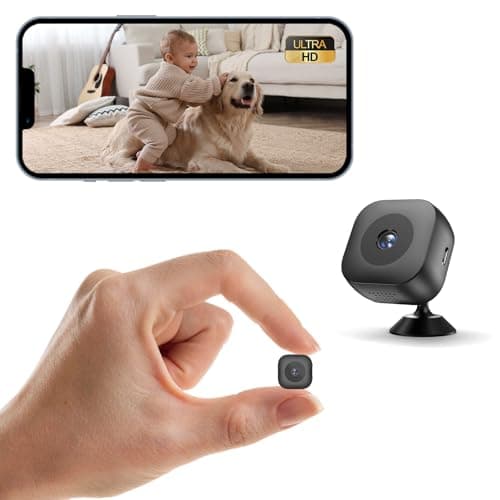 Mini Camera,Security Camera,4K WiFi Mini Wireless Camera,Real Time Monitoring with App SD Card Storage Portable Surveillance Camera