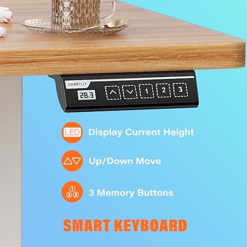 GABRYLLY Standing Desk Adjustable Height, Electric Office Computer Desk for Home Company Stand up Desk, 55 x 24 Inches, Natural 5