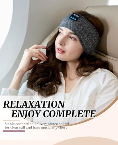 Perytong Sleep Headphones Wireless, Bluetooth Sports Headband Headphones with Ultra-Thin HD Stereo Speakers Perfect for Sleeping,Workout,Jogging,Yoga,Insomnia, Air Travel, Meditation (Grey) 5