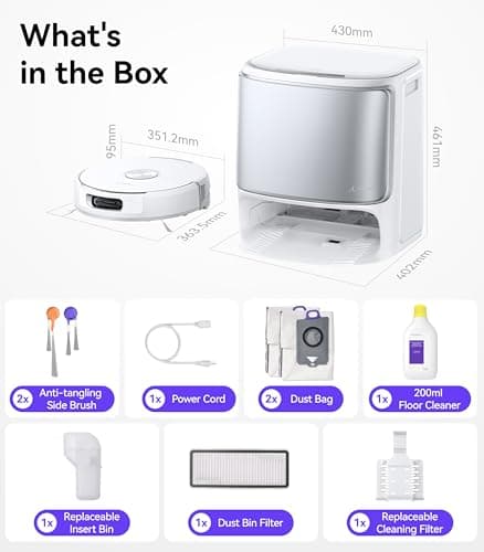 NARWAL Flow Robot Vacuum and Mop Combo, FlowWash Real-Time Self-Cleaning Track Mop, 22,000 Pa Suction, Dual-Camera AI Obstacle Avoidance, Carpet & Edge Cleaning, Self-Emptying Robot Vacuum 7