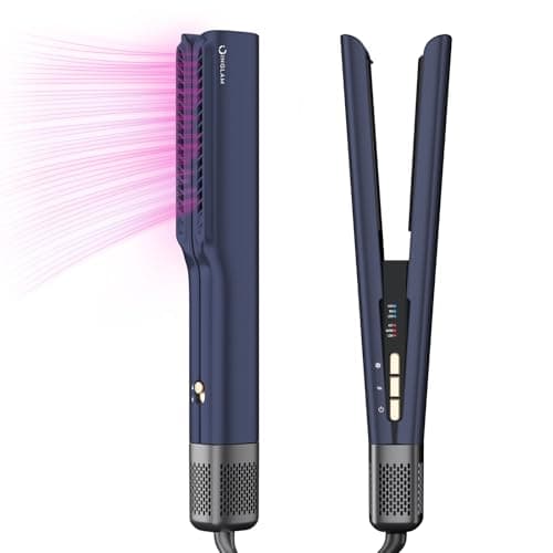 IG INGLAM Air Straight, Style from Wet Hair, 200M Ionic Hair Dryer Straightener for Medium Long Length(14”-30”), Straightener and Dryer 2 in 1, Fast Drying and Straightening in One Step, Dark Blue