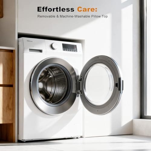 HOMRELEXA Dual Layer 4 Inch Bamboo Memory Foam Mattress Topper Queen Size, 2 Inch Thick Soft Quilted Pillow Top Cover Plus 2 Inch Charcoal Gel Memory Foam Mattress Pad for Back Pain Relief 7