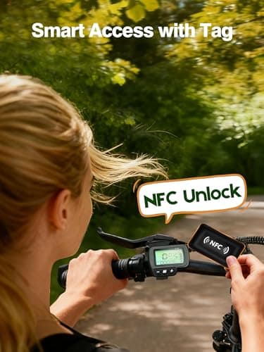 Elecby 1200W Peak Folding Electric Bike for Adults, 28MPH 48V 10.4Ah Removable Battery, 55-Mile Range, 20"x3" Fat Tire, Step-Thru Ebike with Basket 7-Speed – Commuter E-Bike Grey 8