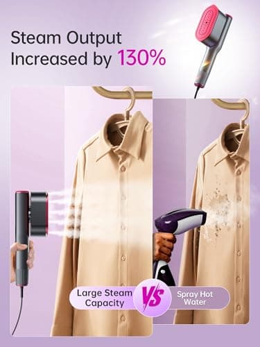 DRFLASH 2-in-1 Steamer & Iron for Clothes,15s Fast Heat-up 1200W Portable Handheld Garment Steamer,Travel Size with Large Ceramic Heat Panel,Quick Wrinkle Removal,110V-120V 6