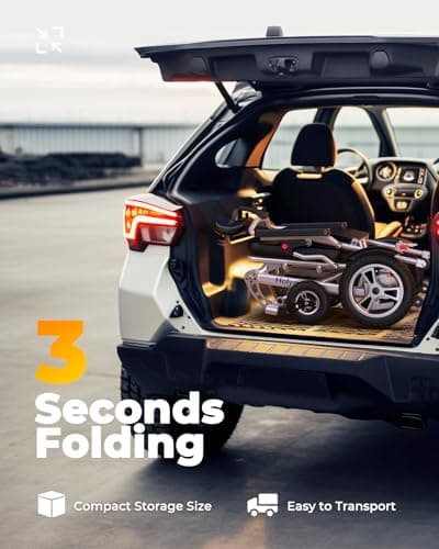 Electric Wheelchairs for Adults Lightweight Foldable, 15miles Range Wheelchair with Headrest, All Terrain Power Wheel Chair, Travel Folding Motorized Wheelchair for Seniors 5