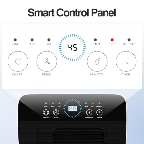 Humsure Dehumidifier 30 Pint 1500 Sq Ft, Dehumidifiers For Home, Dehumidifier With Drainage Hose In Basement Bathroom And Bedroom, Intelligent Humidity Control With 24 Hour Drying Timer 6