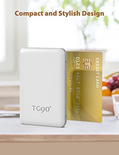 TG90° Power Bank 6000mah Portable Battery Charger, Mini Power Bank with Built-in Cables Portable Phone Charger 5