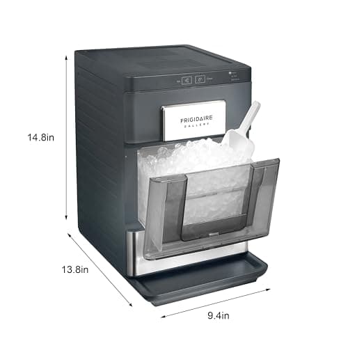 Frigidaire Gallery, 33 Lbs. Countertop Ice Maker, Nugget Shaped Ice, Stainless Steel Trim (Black) 5