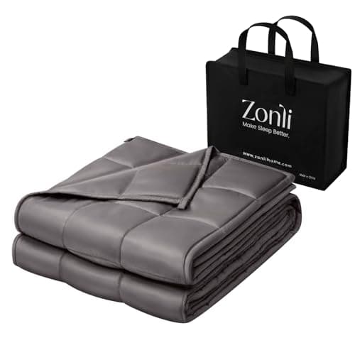 ZonLi Cooling Weighted Blanket (60"x80", 20lbs, Grey) Queen Size Bamboo-Derived Rayon Weighted Blanket for Adults, High Breathability Heavy Blanket, Soft Material with Premium Glass Beads