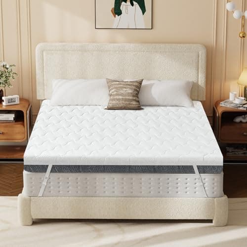 Extra Firm Mattress Topper Short Queen Size, 3 Inch High-Density Foam Bed Topper for Extra Support