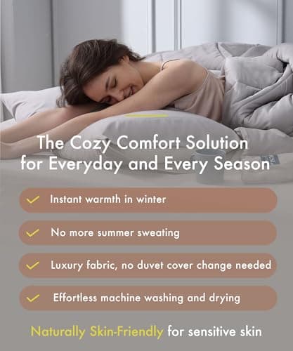 ESCURA Tw® Climate Control Comforter, King/Cali King, German Patented PCM Down Alternative All-Season Design for Hot Sleepers & Night Sweats, Bamboo Lightweight Breathable Hypoallergenic Blanket 7