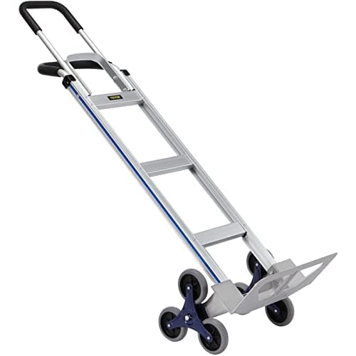 VEVOR Stair Climbing Cart, 550 lbs Load Capacity, Aluminum Hand Truck Dolly with Dual Handles, Integrated Frame & Nonslip Rubber Wheels, Multipurpose Stair Climber for Warehouse Shopping Airport 10