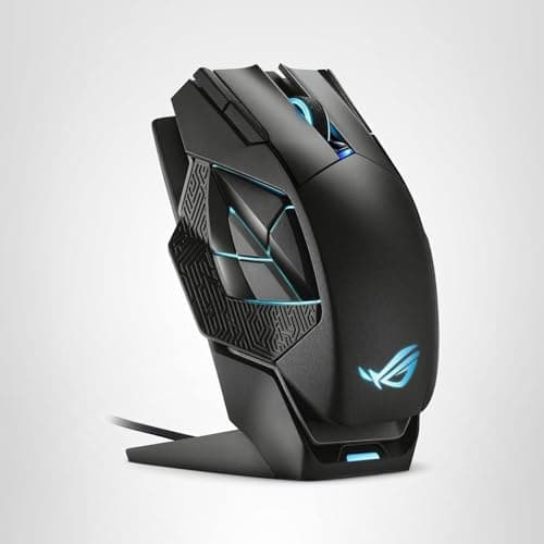 ASUS ROG Spatha X Wireless Gaming Mouse – MMO/MOBA Design, 12 Programmable Buttons, Right-Handed, 168g, Dual-Mode (Wired/2.4GHz), 19K DPI, up to 67Hr Battery, Magnetic Charging Dock, PC/Mac Support 10