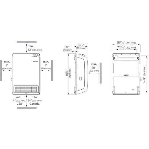 Stiebel Eltron CK Trend Wall-Mounted Electric Fan Heater, 2000W, 240V, White, Made in Germany 10