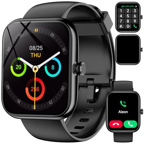 Smart Watches(Alexa Built-in‌), 1.83" HD Fitness Tracker with Bluetooth Calls/Messages, IP68 Waterproof, 120+Sports Modes, 24/7 Heart Rate/Sleep Fitness Watch Compatible with iOS/Android (Black)