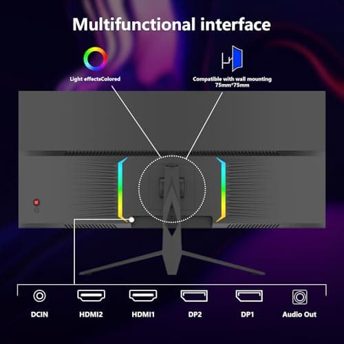 DJiEX 34 Inch Curved Gaming Monitor,21:9 WQHD 3440x1440 165Hz Curved 1500R - Ultrawide Computer Monitor PIP/PBP,1ms(MPRT) 127% sRGB,HDMI & DP,Tilt Adjustable,Panoramic for Office & Immersive Gaming 8