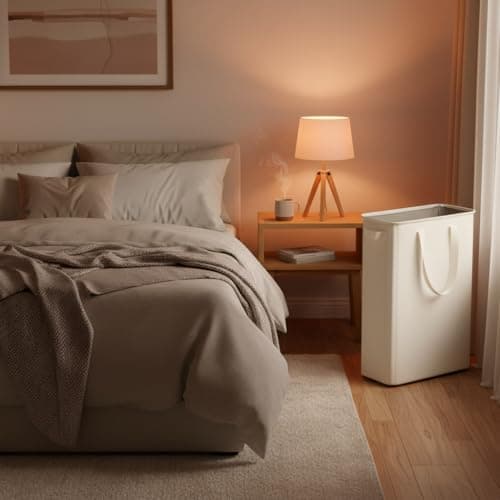 efluky Slim Laundry Basket, Narrow Laundry Hamper with Handles, Collapsible Dirty Clothes Hamper, Tall Laundry Bin for Laundry Room, Dorm and Bedroom, 12.7 Gallons(48L) Beige 7