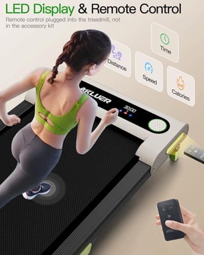 AKLUER Walking Pad with Incline, Under Desk Treadmill for Home, 2.5HP Portable Treadmills with Remote Control, 4 in 1 Incline Treadmill with LED Display 5