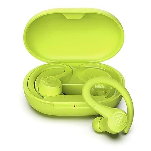 JLab Go Air Sport True Wireless Earbuds, Yellow, Featuring C3 Clear Calling, Secure Earhook Sport Design, 35+ Hour Bluetooth Playtime, and 3 EQ Sound Settings