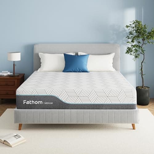 FATHOM Medium Queen Mattress 10 Inch Memory Foam Mattress Queen Size Bed in a Box for Back Pain Relief and Cool Sleep with Gel Foam and Removeable Fiberglass Free Cover, CertiPUR-US Certified