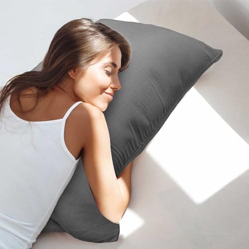 Grounding Pillowcases, 20x30 Inch,Grey Grounding Pillowcases with Grounding Cords,Soft Cotton Silver Fiber Grounding Pillow Case for Better Sleep (Pack of 2) 5