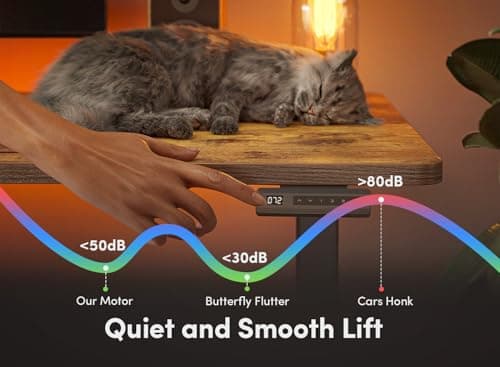 FEZIBO Electric Standing Desk, 55 x 24 Inches Height Adjustable Stand up Desk, Sit Stand Home Office Desk, Computer Desk, Rustic Brown 5