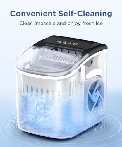 COWSAR Ice Maker Countertop, Portable Ice Machine with Self-Cleaning, 26.5lbs/24Hrs, 9 Bullet Ice Cubes in 6 Mins, Ice Basket and Scoop, Ideal for Home, Kitchen, Bar, Camping 5