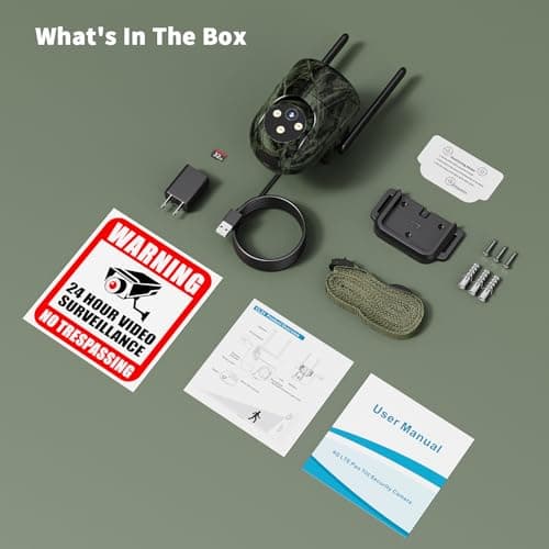 LIWAN No WiFi Security Camera, 4G LTE Cellular Security Camera Wired Outdoor, Plug-in for 24/7 Recording, 2K Color Night Vision, Built-in SIM Card, 32G Memory Card, Farm, Barn 7