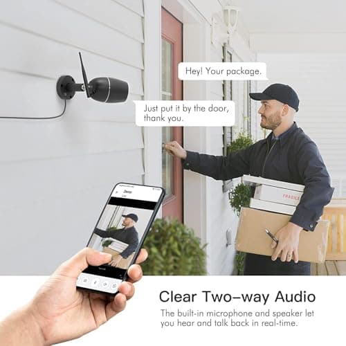 RICHCHO Outdoor Cameras for Home Security (2 Pack) 1080p Outdoor Security Camera Wireless with Night Vision, Motion Detection, 2-Way Talk, IP67 Weatherproof, 24/7 Live Video, Compatible with Alexa 5