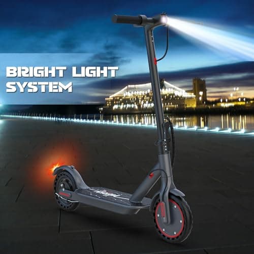 WERHY Foldable Electric Scooter, 350W Motor, Max 12Miles Long Range, 19 MPH Max Speed, 8.5" Solid Tire, Lightweight Foldable E-Scooter with Dual Braking, Digital Display, Cruise Control 7