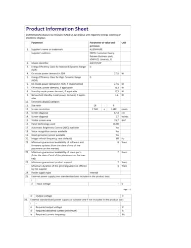 Alienware AW2725DF 27" QHD (2560x1440) Gaming PC Monitor, 360Hz, QD OLED, 0.03ms, AMD FreeSync Premium Pro, 99.3% DCI-P3, HDR400, USB-C, 2X DisplayPort, HDMI, 4X USB, 3 Year Warranty 24