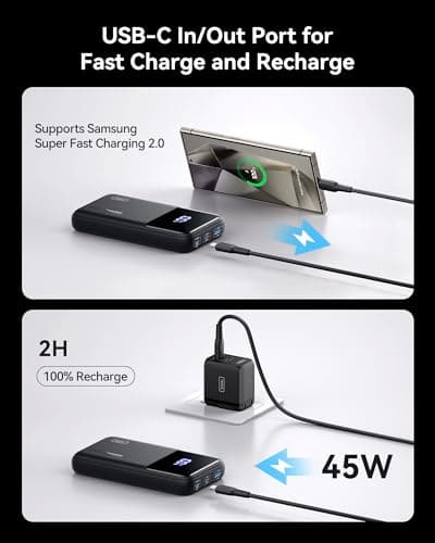 INIU Portable Charger, 20000mAh 65W Compact USB C Laptop Power Bank, PD QC Fast Charging 3-Output Battery Pack, Travel Charger for Laptop MacBook iPad Tablet Steam Deck iPhone 17 16 15 14 Samsung S24 5