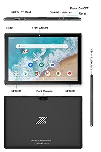 ZZB 10 inch Tablet Android 15 Tablet PC, 10.1" Android Tablets DDR4 8GB RAM 32GB ROM 2MP+8MP Dual Camera 5G WiFi-6 BT Support 1TB Expand 10 in IPS 6000mAh Battery Powerful Performance Tablets (Gray) 6