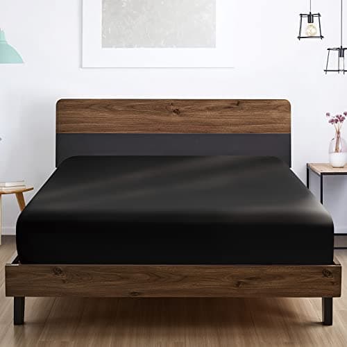 FreshCulture Queen Fitted Sheet - Hotel Quality, Ultra Soft & Breathable Brushed Microfiber, Deep Pocket, Cooling Fitted Sheets for Queen Size Bed (Black) 6