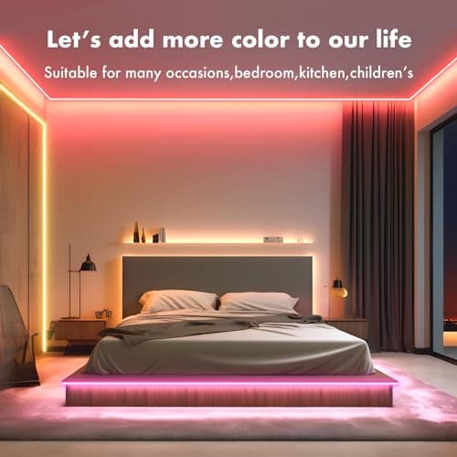 MFWW Neon Rope Lights, 16.4FT RGB LED Strip Lights, App Control, IR Remote, Outdoor IP67 Waterproof, Music Syncing, Flexible DIY Design for Bedroom, Gaming, Party, Christmas Decor 5