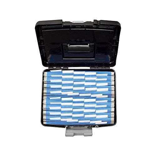 Storex 61504B02C Portable File Box with XL Lid, 11 x 13-1/2 x 11 Inches, Black 5