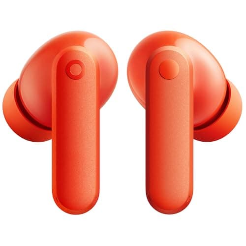 CMF Buds 2a Wireless Earbuds Active Noise Cancelling 42dB Hybrid ANC Bluetooth Headphones, 12.4mm Dynamic Driver for Big Bass, 4 Mics Clear Calls, Sport Ear Buds for iPhone, Android, Orange 12