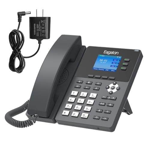 Eagaton T53P Business IP Phone, 2.4-inch Color LCD Display, 3 SIP Lines, HD Voice, POE, 6-Way Conference, Power Adapter Included (NOT LANDLINE)