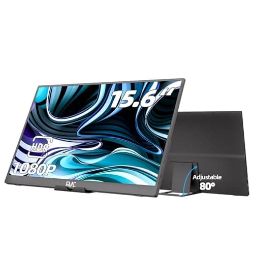 FMC Portable Monitor Compatible with Windows, MacBook, Phone, Switch, Xbox & PS5 Portable Gaming External (15.6-Stand)