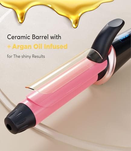 CIVEYA Mini Curling Iron with 5 Heat Settings, 1 Inch Curler for Short Hair - Dual Voltage, Argan Oil Infused 5