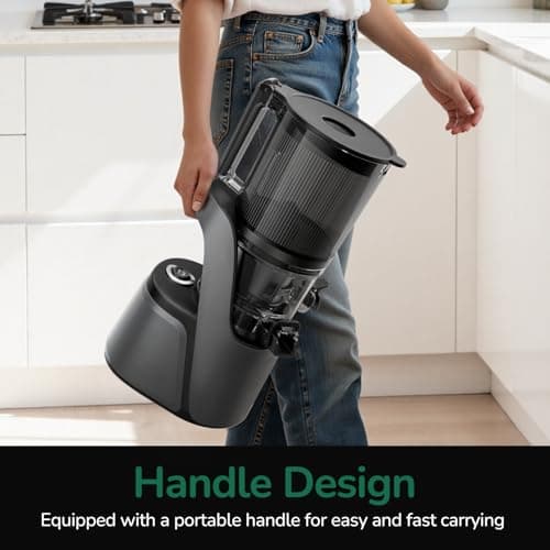 Canoly C16 Cold Press Juicer, 6" Extra Wide Feed Chute, 3-IN-1 Strainers (Juice & Sorbet & Nut Milk), Powerful AC Brushless Motor, Self Precut System, Juicer Machines with BPA-Free (Space Gray) 12