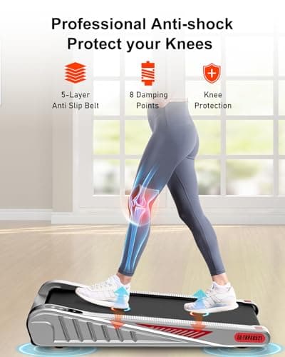 HomeFitnessCode Walking Pad Incline, 38in Small Compact Portable Treadmill with APP Control & Speaker, 4MPH Mini Quiet Under Desk Treadmill for Office & Home, 300 Lb Capacity 8