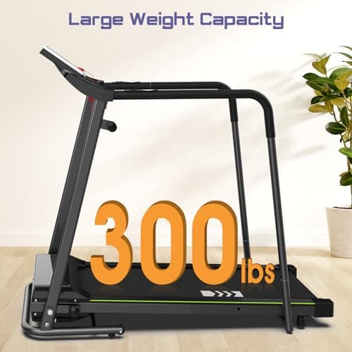 Rellysport Walking Treadmill for Seniors with Handrails - Recovery Fitness Exercise Machine for 300lbs Capacity, Foldable Treadmills for Home with Heart Rate Monitoring, Holder for Phone & Cup 6